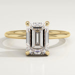 2.0 CT Emerald Cut Hidden Halo Lab-Grown Diamond Engagement Ring