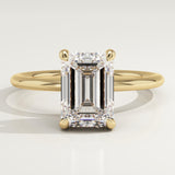 2.0 CT Emerald Cut Hidden Halo Lab-Grown Diamond Engagement Ring