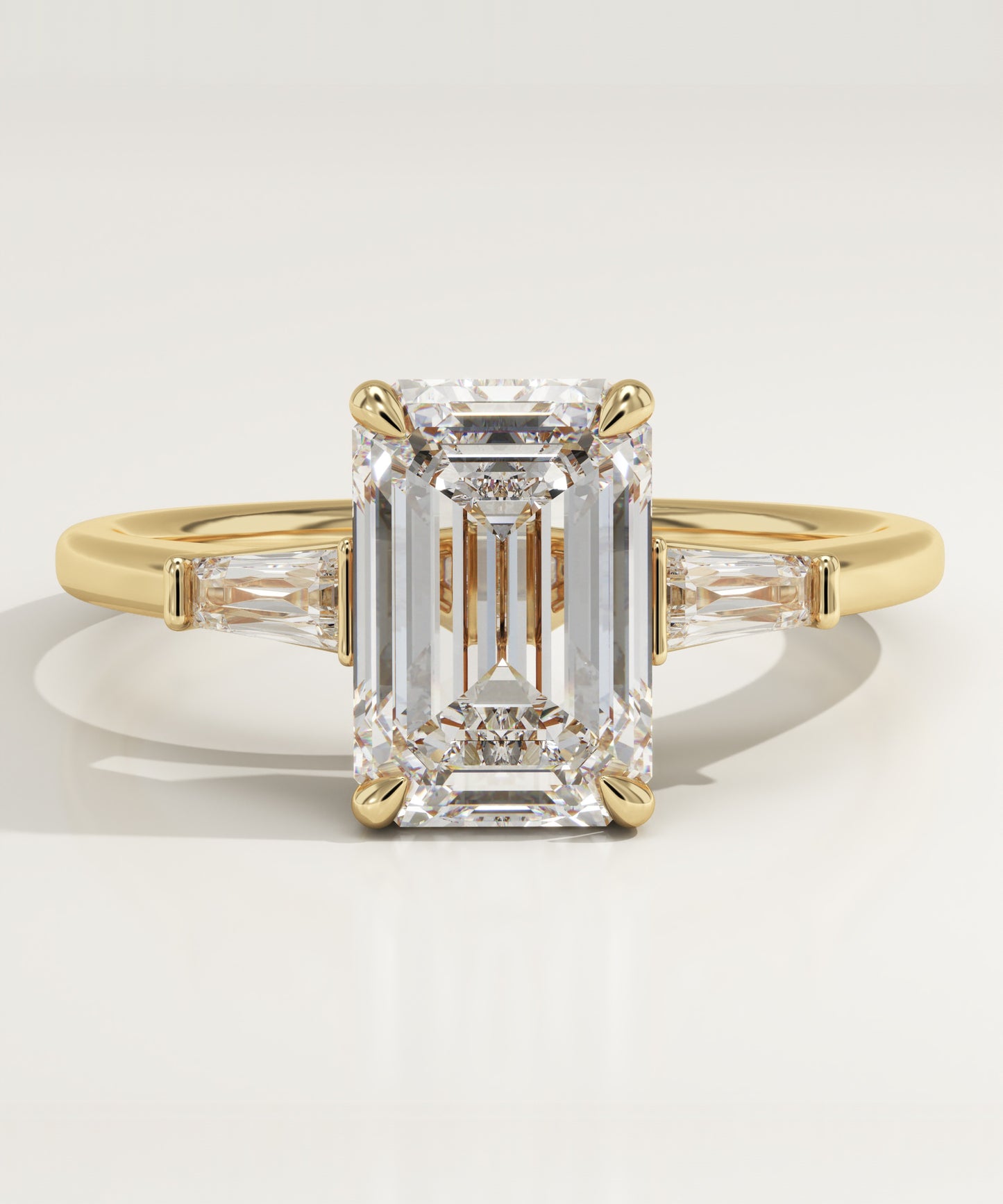 Emerald Cut Three Stone Lab-Grown Diamond Engagement Ring