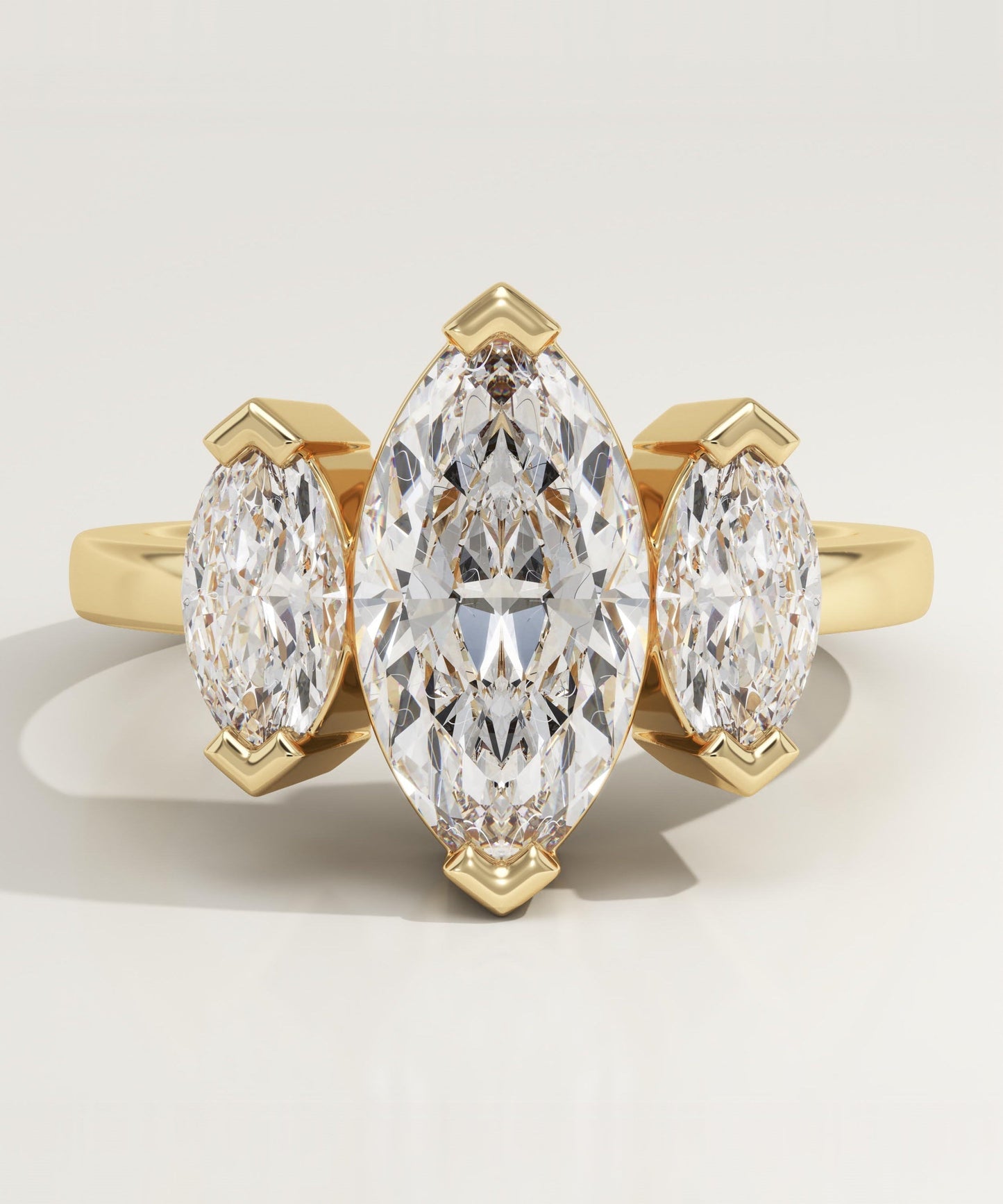 Marquise Cut Three Stone Lab-Grown Diamond Engagement Ring