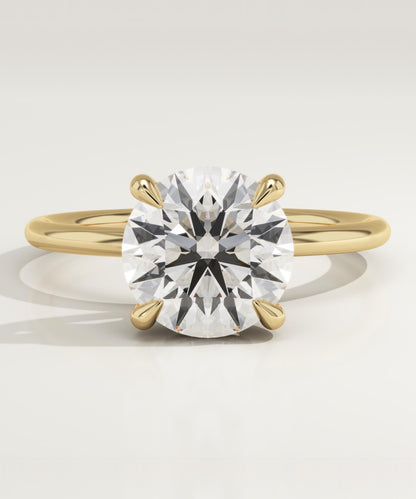 Round Cut Hidden Halo Lab-Grown Diamond Engagement Ring