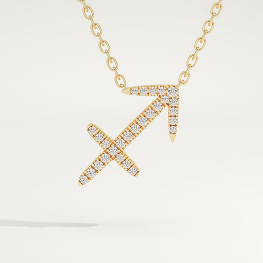0.273 TCW Round Lab-Grown Diamond Sagittarius Zodiac Necklace