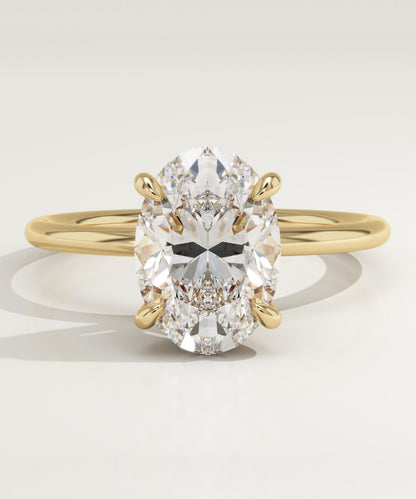 Oval Cut Solitaire Lab-Grown Diamond Engagement Ring