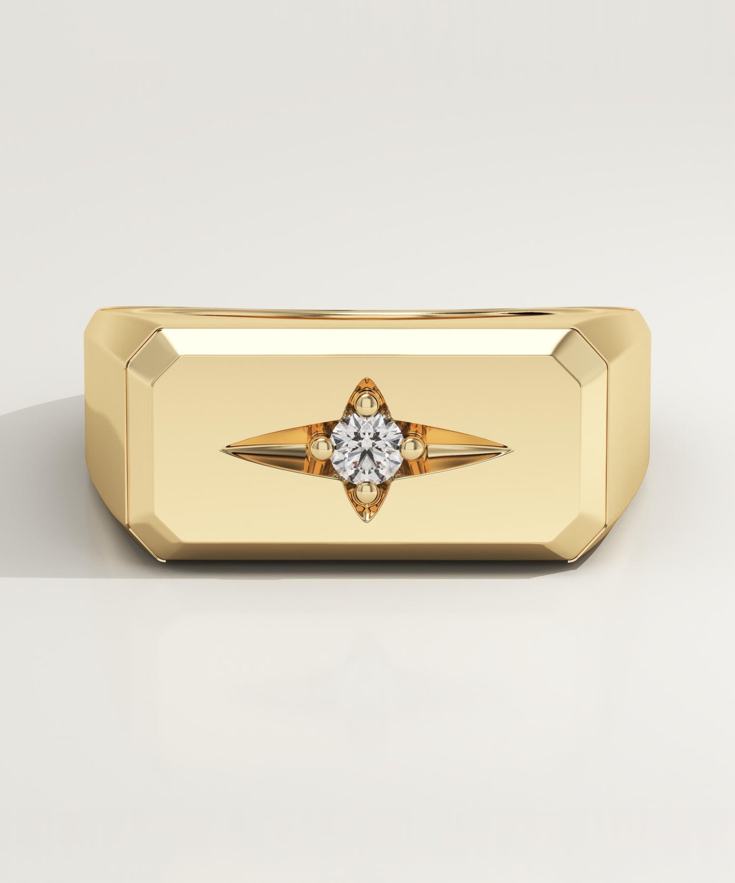 0.06 CT Round Lab-Grown Diamond Signet Wedding Band For Men