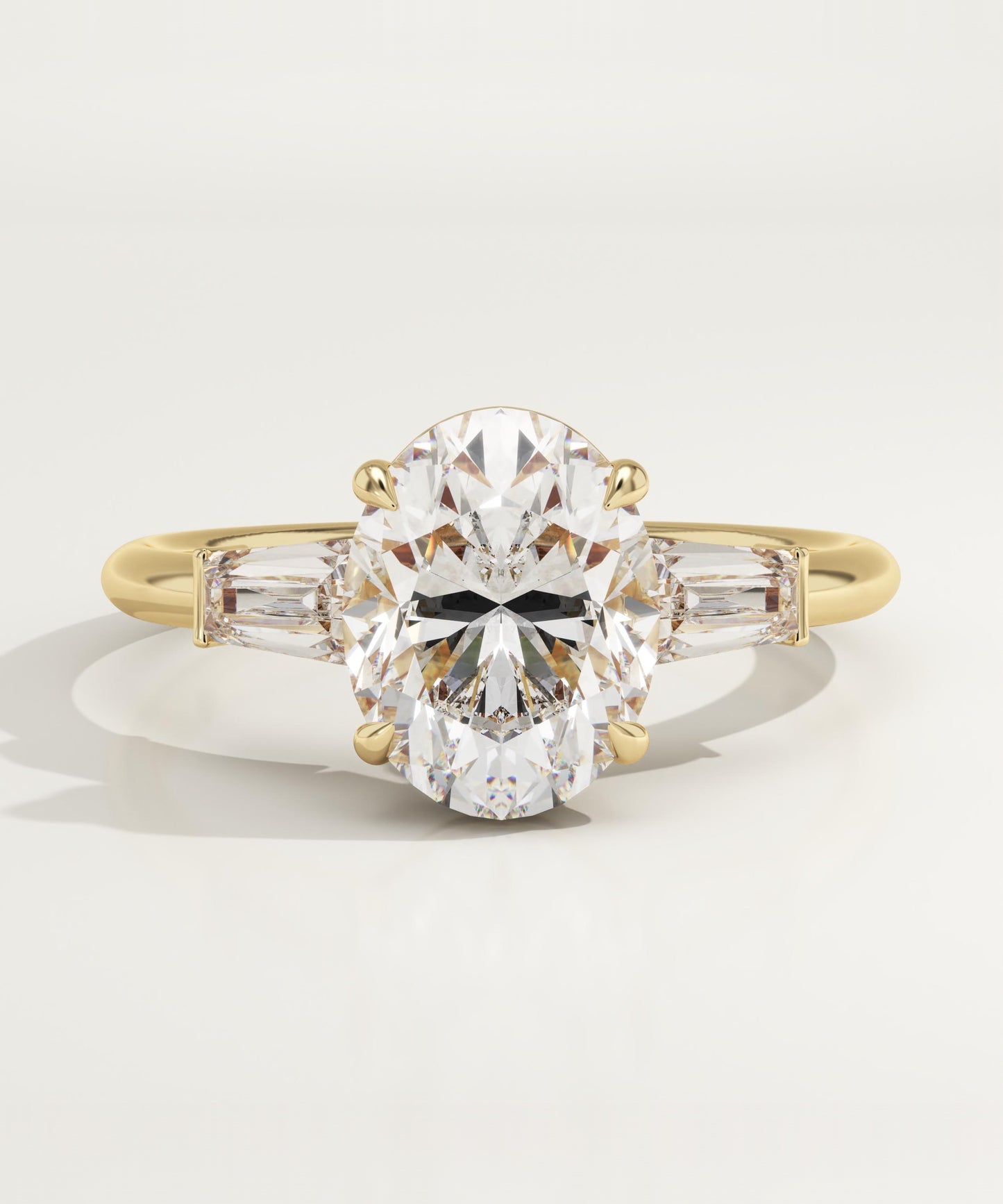 1.75 CT Oval Cut Three Stone Moissanite Engagement Ring