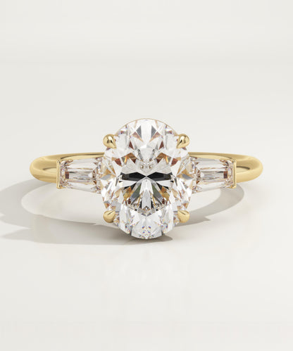 1.75 CT Oval Cut Three Stone Moissanite Engagement Ring