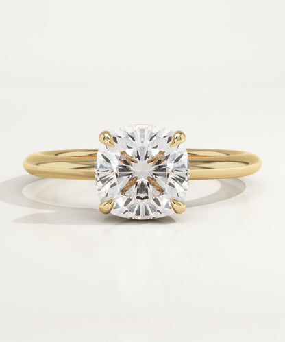Cushion Cut Solitaire Lab-Grown Diamond Engagement Ring