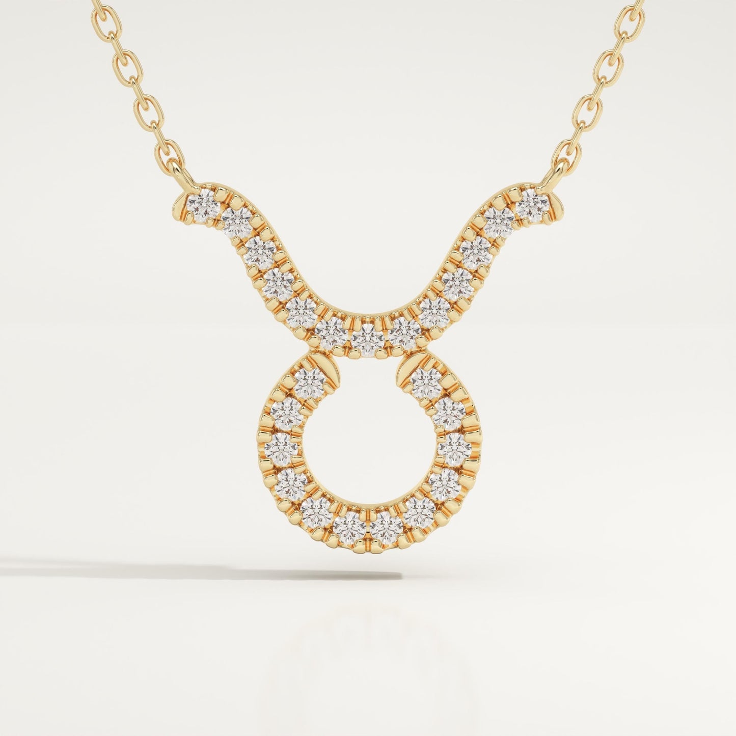 0.12 TCW Round Lab-Grown Diamond Taurus Zodiac Necklace