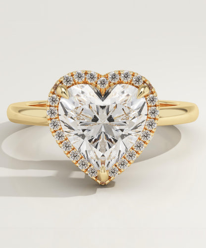 Heart Cut Halo Lab-Grown Diamond Engagement Ring