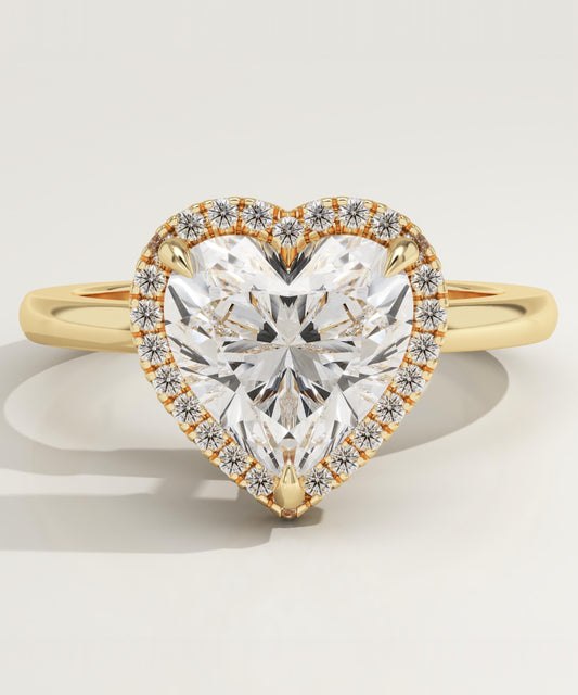 Heart Cut Halo Lab-Grown Diamond Engagement Ring