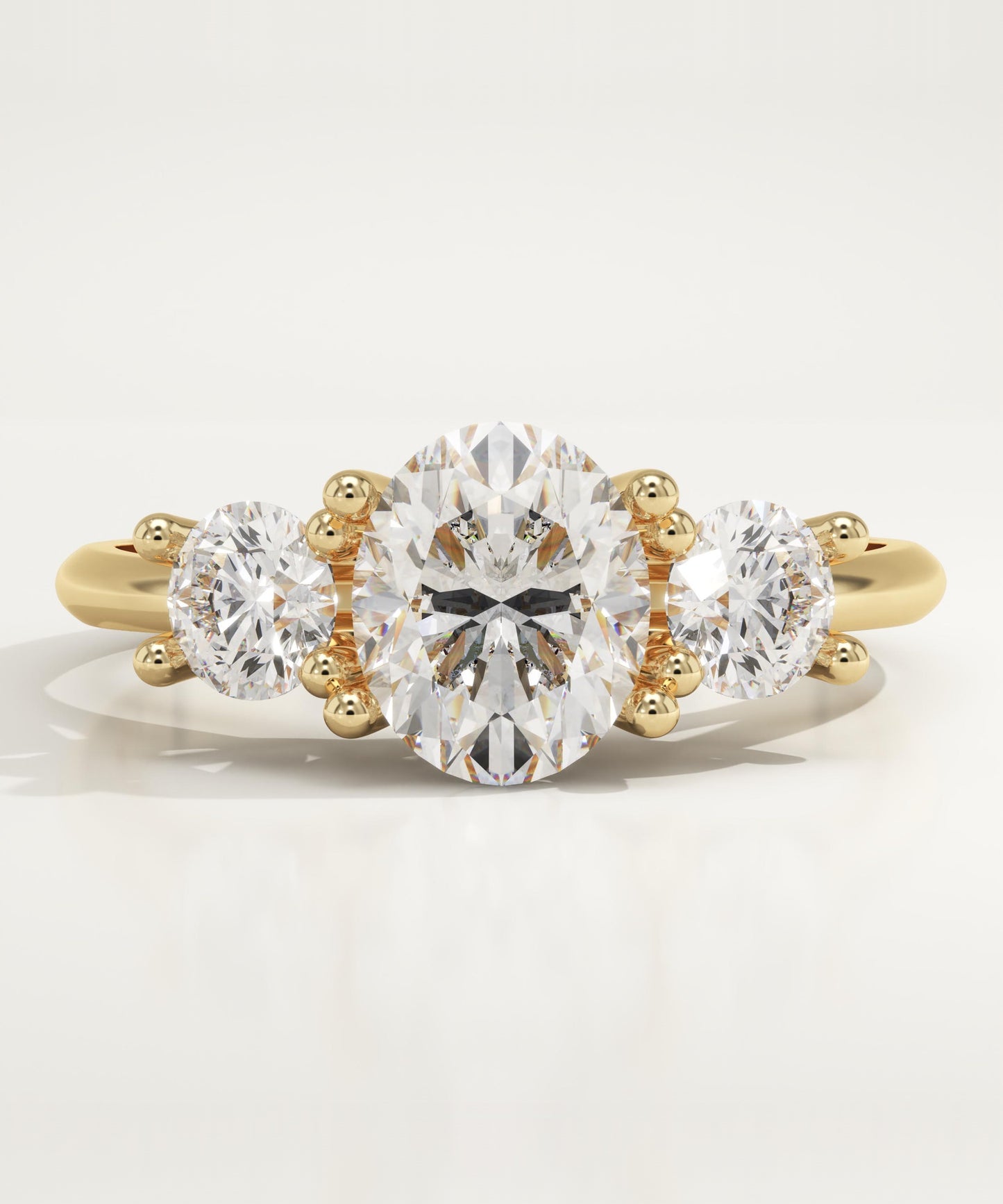 1.91 CT Oval Cut Moissanite Three Stone Engagement Ring (US Size 11 Ready To Ship)