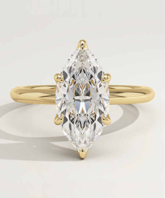 1.75 CT Marquise Cut Solitaire Moissanite Engagement Ring
