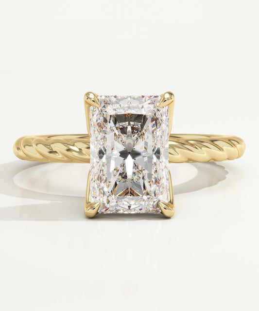Radiant Cut Twisted Shank Lab-Grown Diamond Engagement Ring