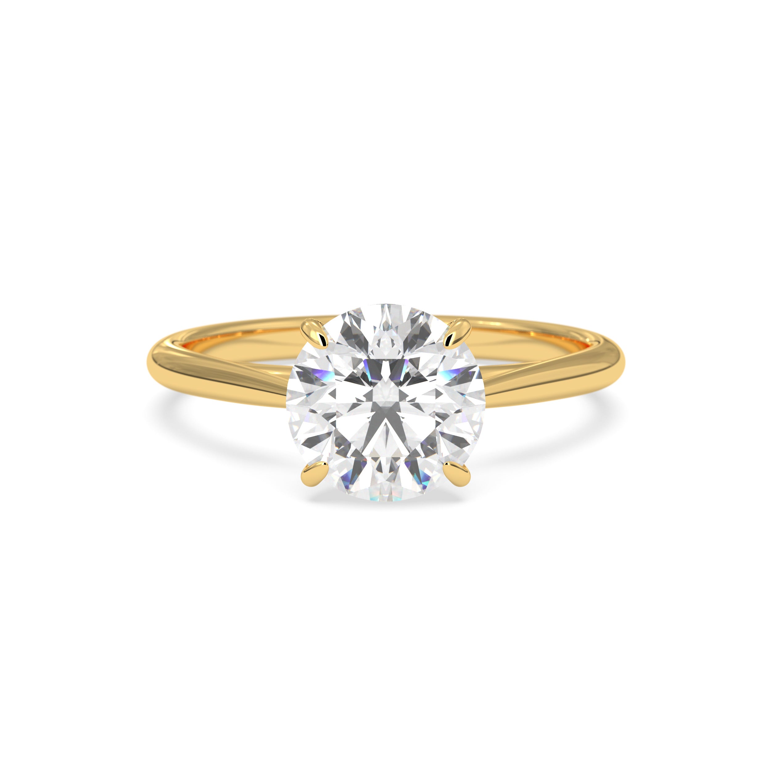 2.0 CT Round Cut Solitaire Lab-Grown Diamond Engagement Ring