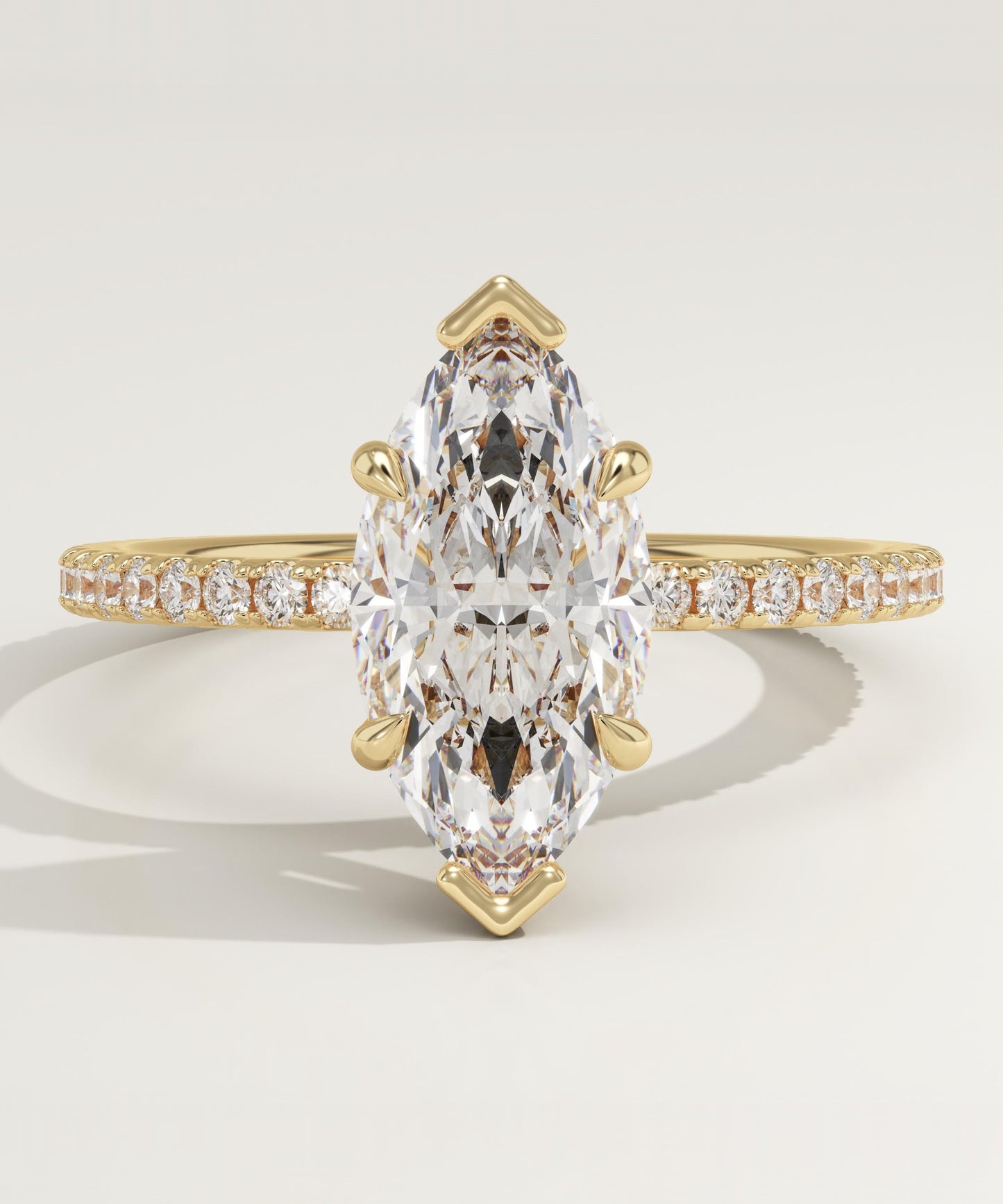 Marquise Cut Pave Lab-Grown Diamond Engagement Ring