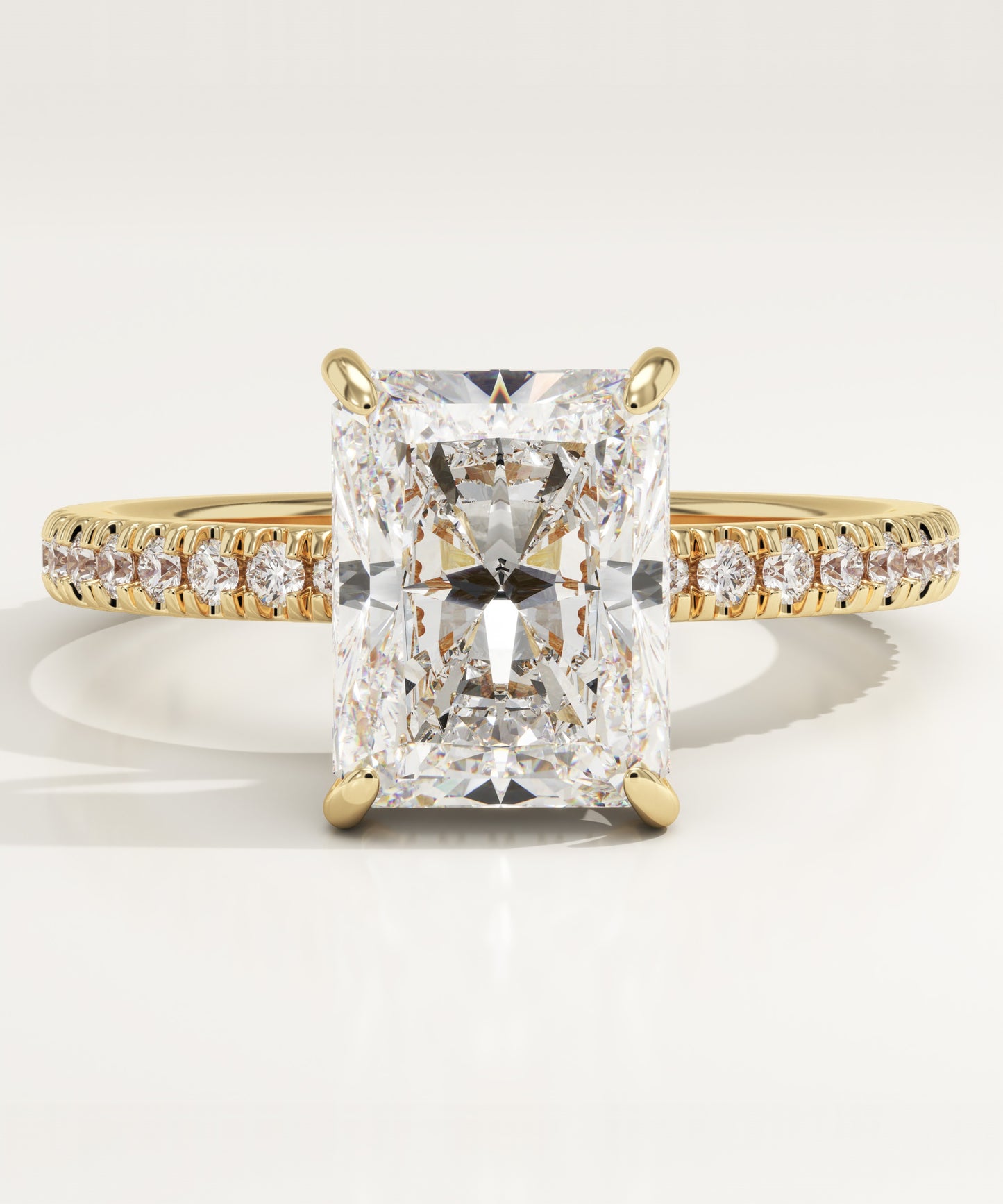 Radiant Cut Hidden Halo & Pave Lab-Grown Diamond Engagement Ring