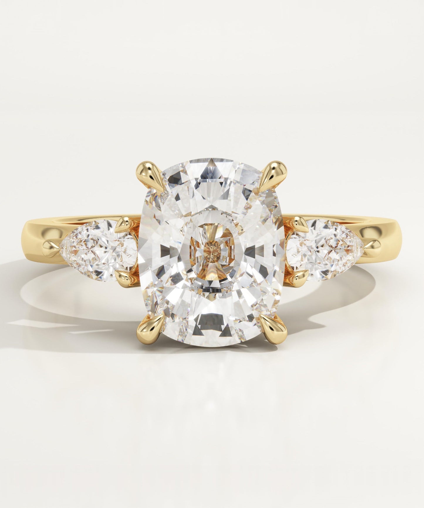 Elongated Cushion Cut Three stone Lab-Grown Diamond Engagement Ring