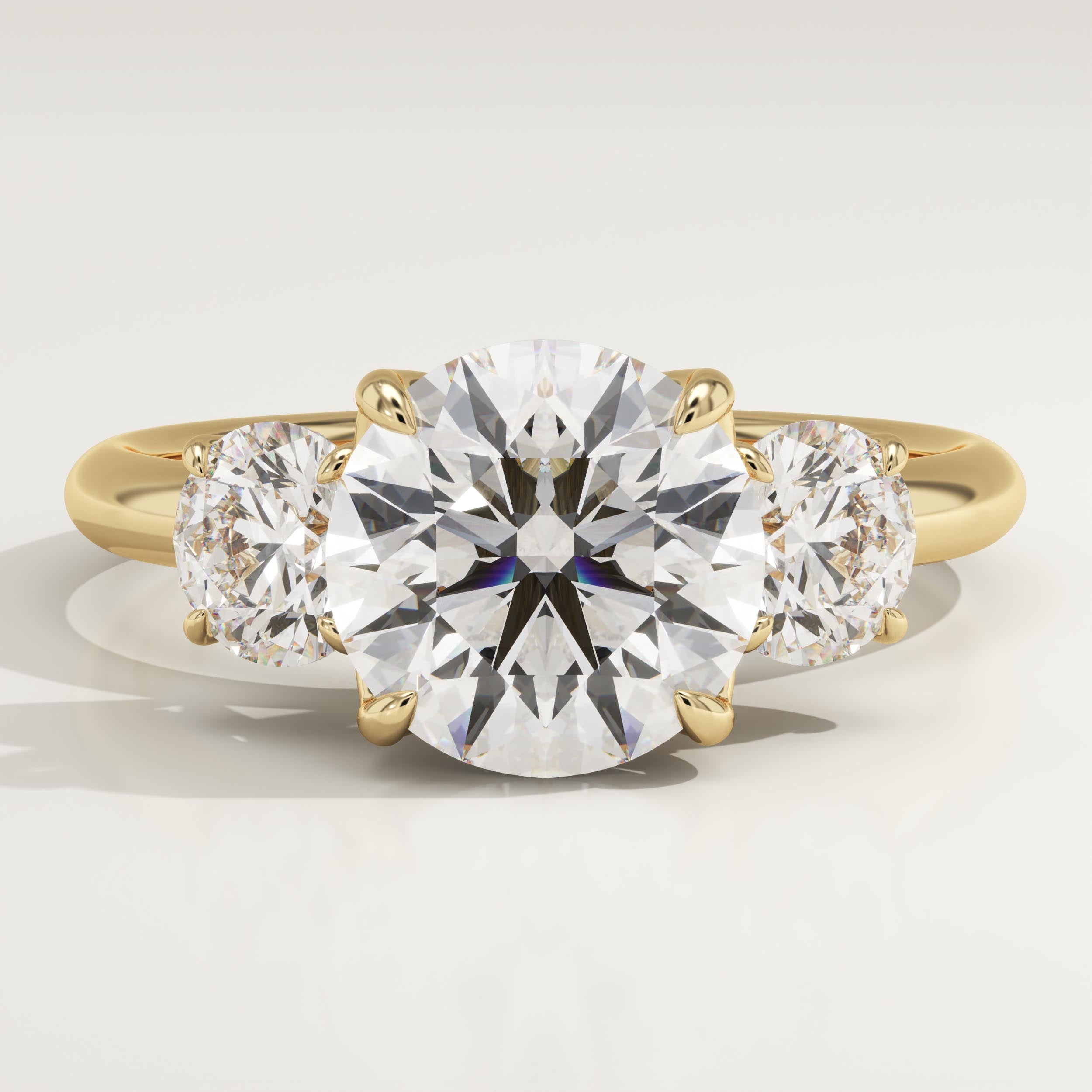 1.5 CT Round Cut Three Stone Lab-Grown Diamond Engagement Ring