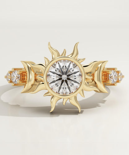 Round Cut Nature Inspired Lab-Grown Diamond Engagement Ring