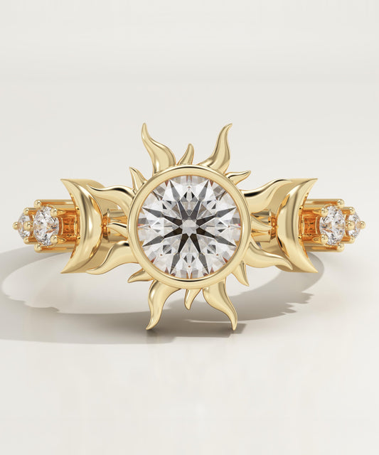 Round Cut Nature Inspired Lab-Grown Diamond Engagement Ring