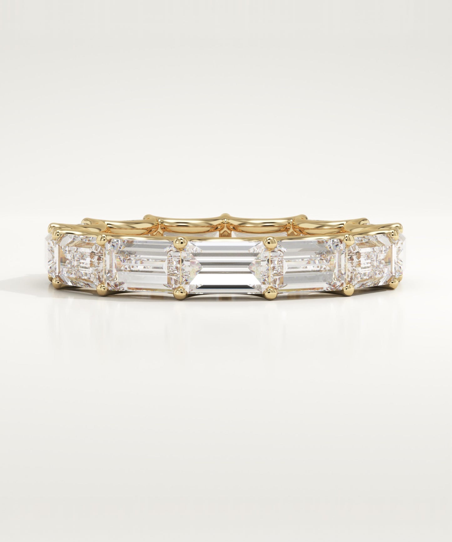 2.55 TCW Emerald Lab-Grown Diamond Full Eternity Wedding Band
