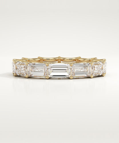 2.55 TCW Emerald Lab-Grown Diamond Full Eternity Wedding Band