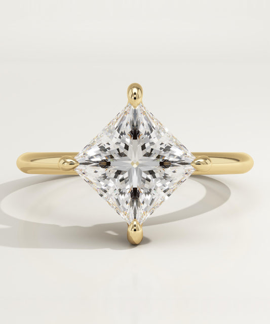 2.25 CT Princess Cut Solitaire Moissanite Engagement Ring