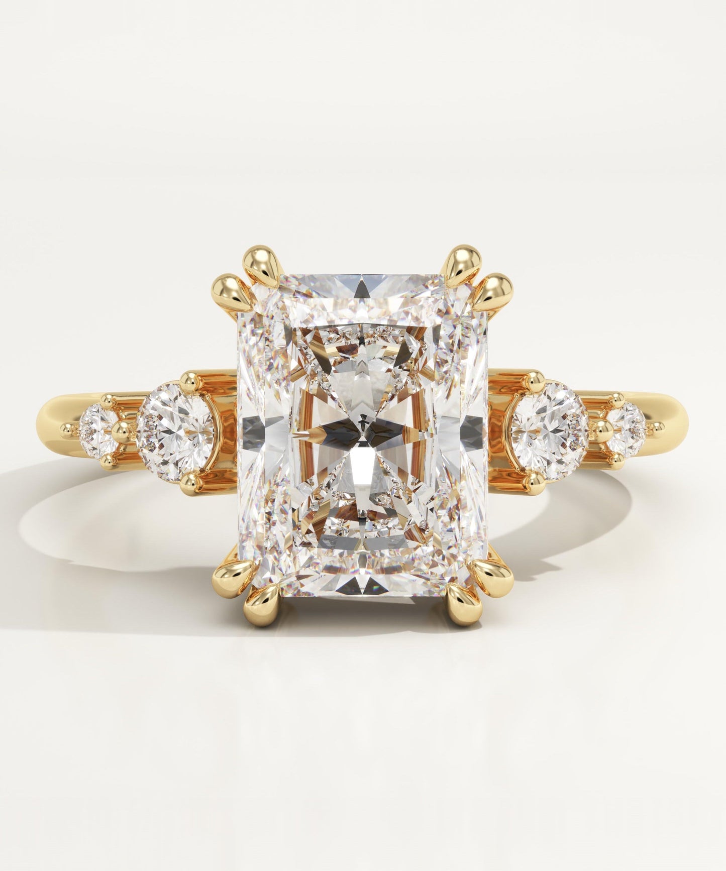 Radiant Cut Cluster Lab-Grown Diamond Engagement Ring