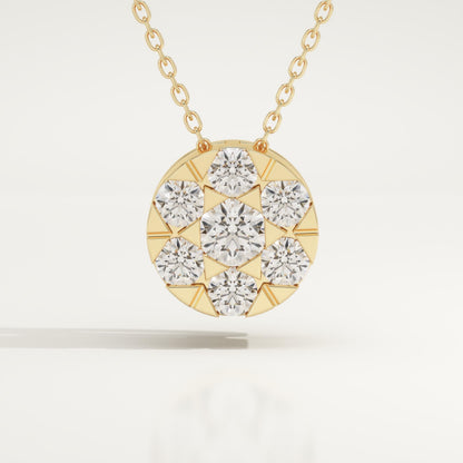 0.57 TCW Round Lab-Grown Diamond Circle Charm Necklace