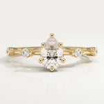 2.0 CT Pear Cut Dainty Pave Lab-Grown Diamond Engagement Ring