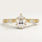 2.0 CT Pear Cut Dainty Pave Lab-Grown Diamond Engagement Ring