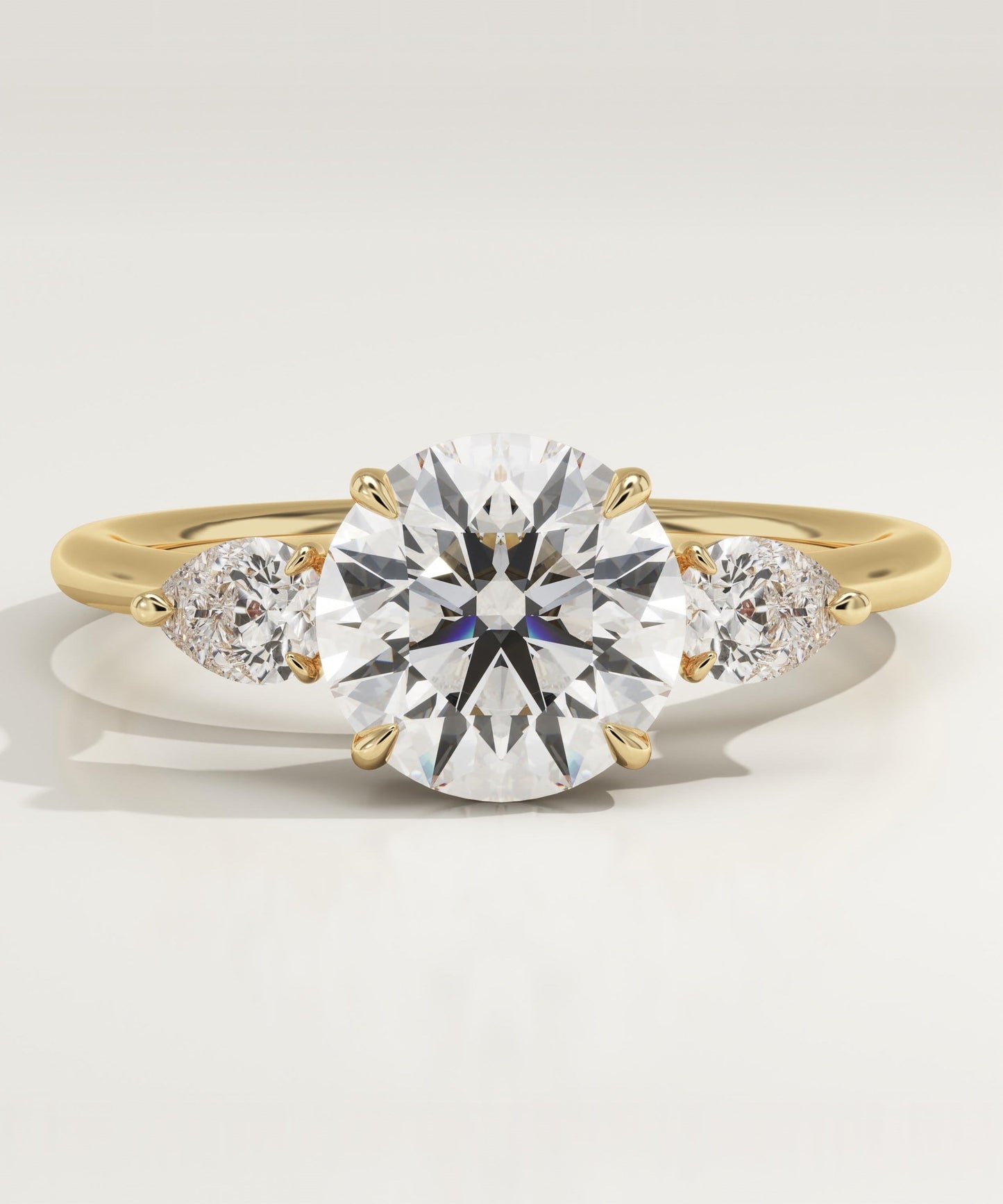 Round Cut Three Stone Lab-Grown Diamond Engagement Ring
