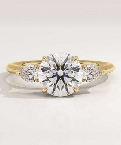 Round Cut Three Stone Lab-Grown Diamond Engagement Ring