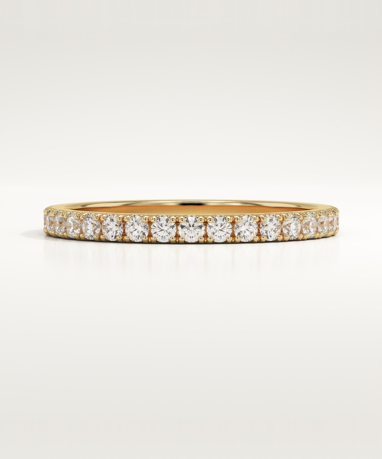 0.38 TCW Round Cut Lab-Grown Diamond Half Eternity Wedding Band