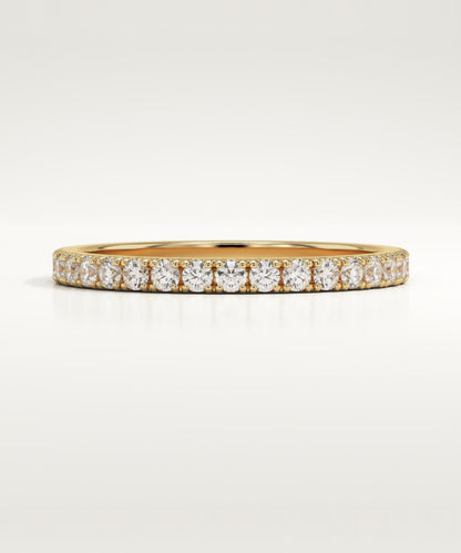 0.38 TCW Round Cut Lab-Grown Diamond Half Eternity Wedding Band