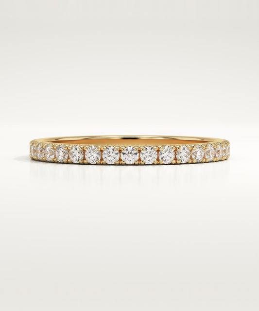 0.38 TCW Round Cut Lab-Grown Diamond Half Eternity Wedding Band