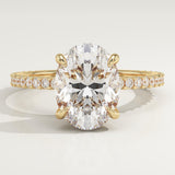 2.0 CT Oval Cut Pave Lab-Grown Diamond Engagement Ring