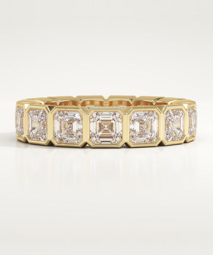 2.25 TCW Asscher Lab-Grown Diamond Full Eternity Wedding Band