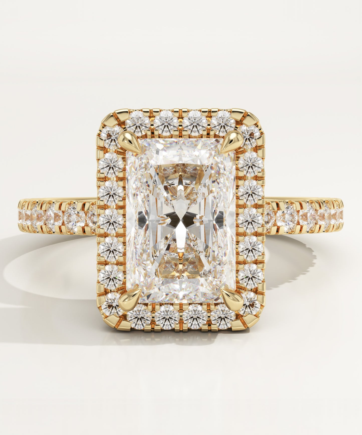 Radiant Cut Halo & Pave Lab-Grown Diamond Engagement Ring