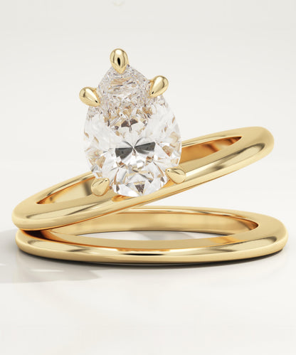 Pear Cut Solitaire Lab-Grown Diamond Engagement Ring