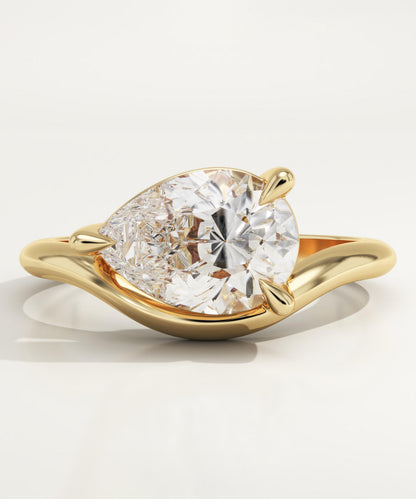 Pear Cut Solitaire Lab-Grown Diamond Engagement Ring