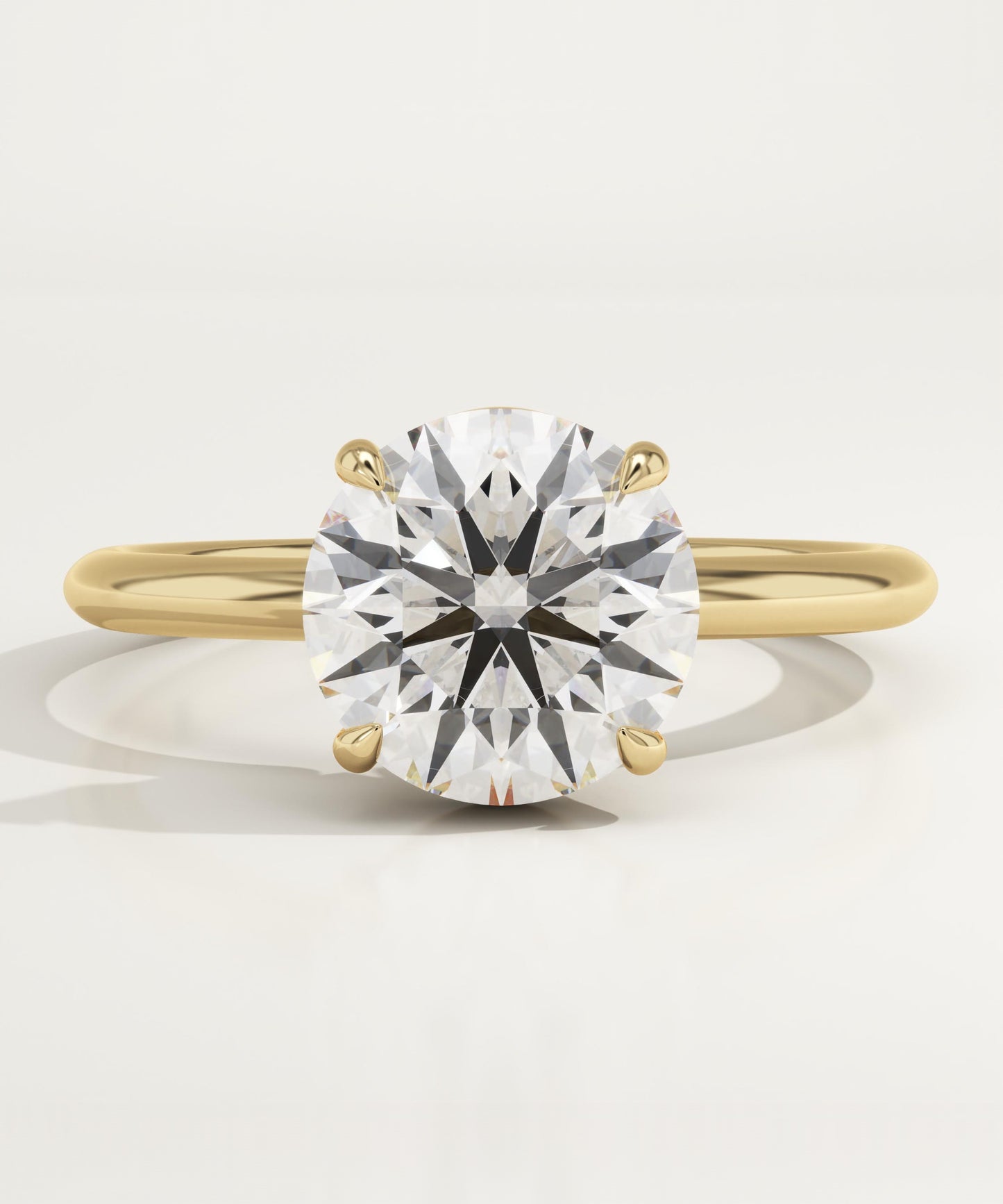 2 CT Round Cut Solitaire Moissanite Engagement Ring