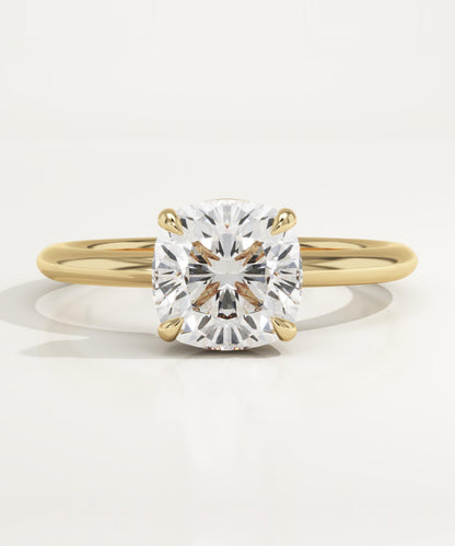 1.75 CT Cushion Cut Solitaire Moissanite Engagement Ring