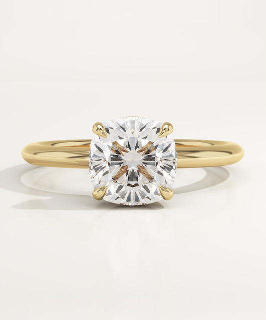 1.75 CT Cushion Cut Solitaire Moissanite Engagement Ring
