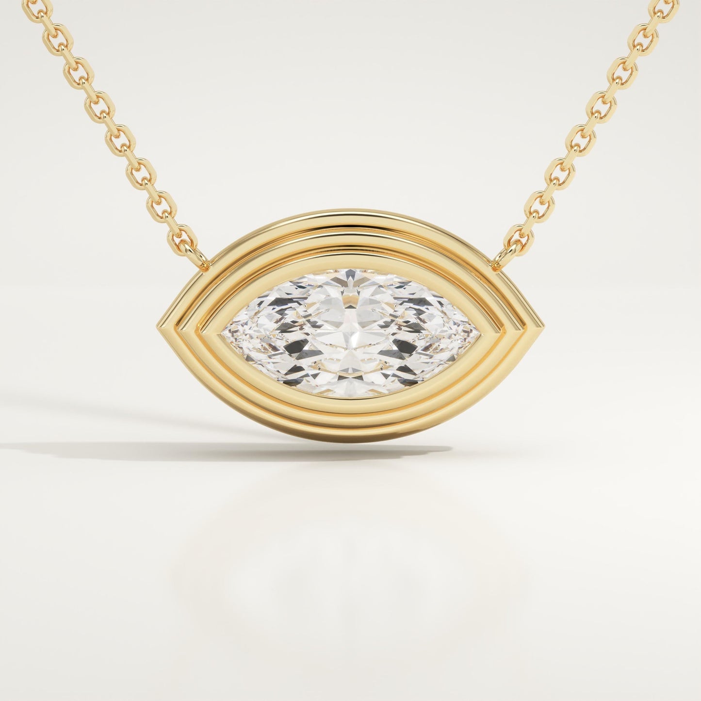 2 CT Marquise Lab-Grown Diamond Solitaire & Bezel Necklace