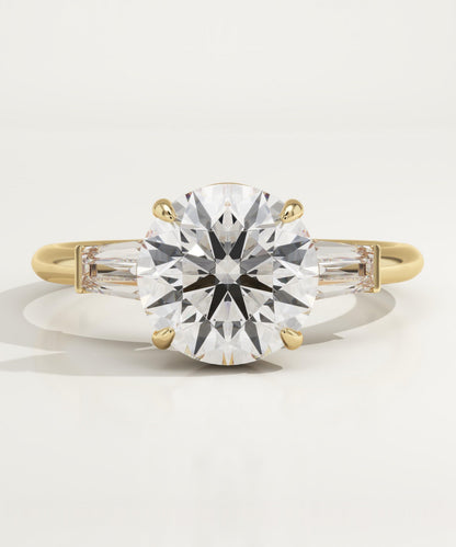 Round Cut Three Stone Lab-Grown Diamond Engagement Ring