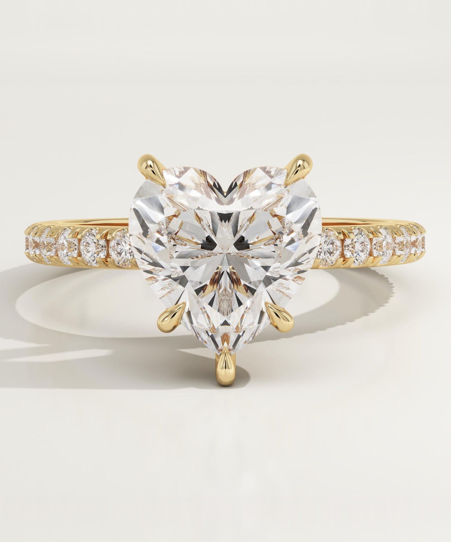 Heart Cut Pave Lab-Grown Diamond Engagement Ring