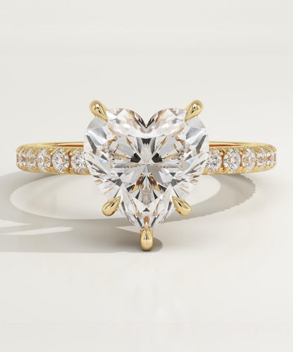 Heart Cut Pave Lab-Grown Diamond Engagement Ring