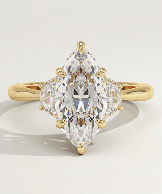 1.75 CT Marquise Cut Three Stone Moissanite Engagement Ring
