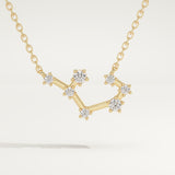 0.111 TCW Round Lab-Grown Diamond Saggitarius Constellation Necklace